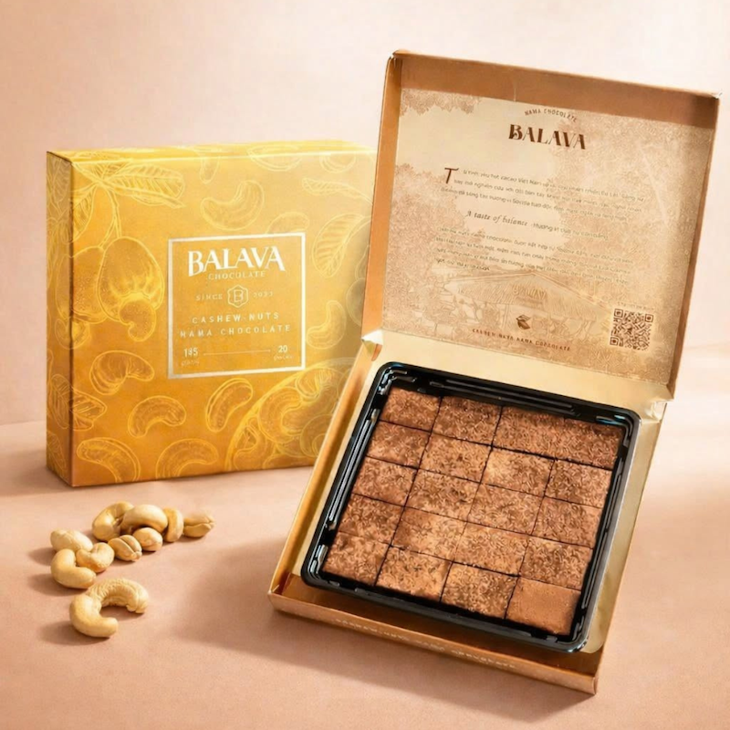 Nama Chocolate Cashew — BALAVA Fresh Chocolate