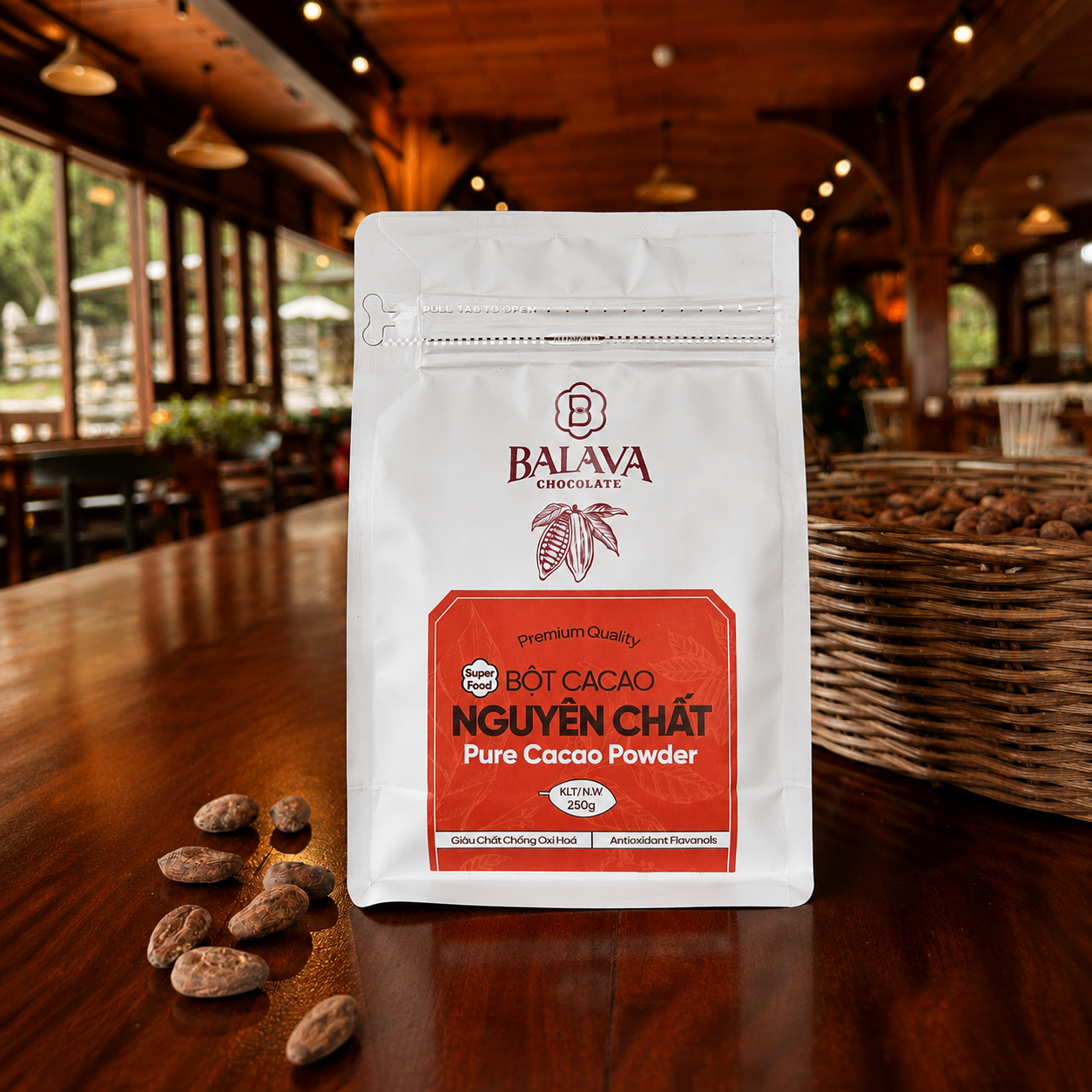 100% Pure Cocoa Powder from Vietnam — Non-Alkalized, 22–25% Cocoa Butter